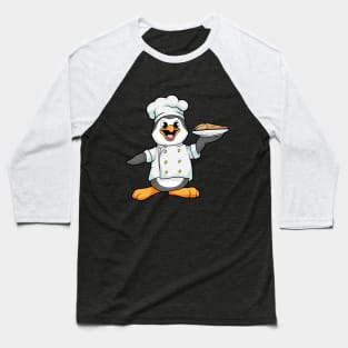 Pinguin als Koch mit Fisch Baseball T-Shirt